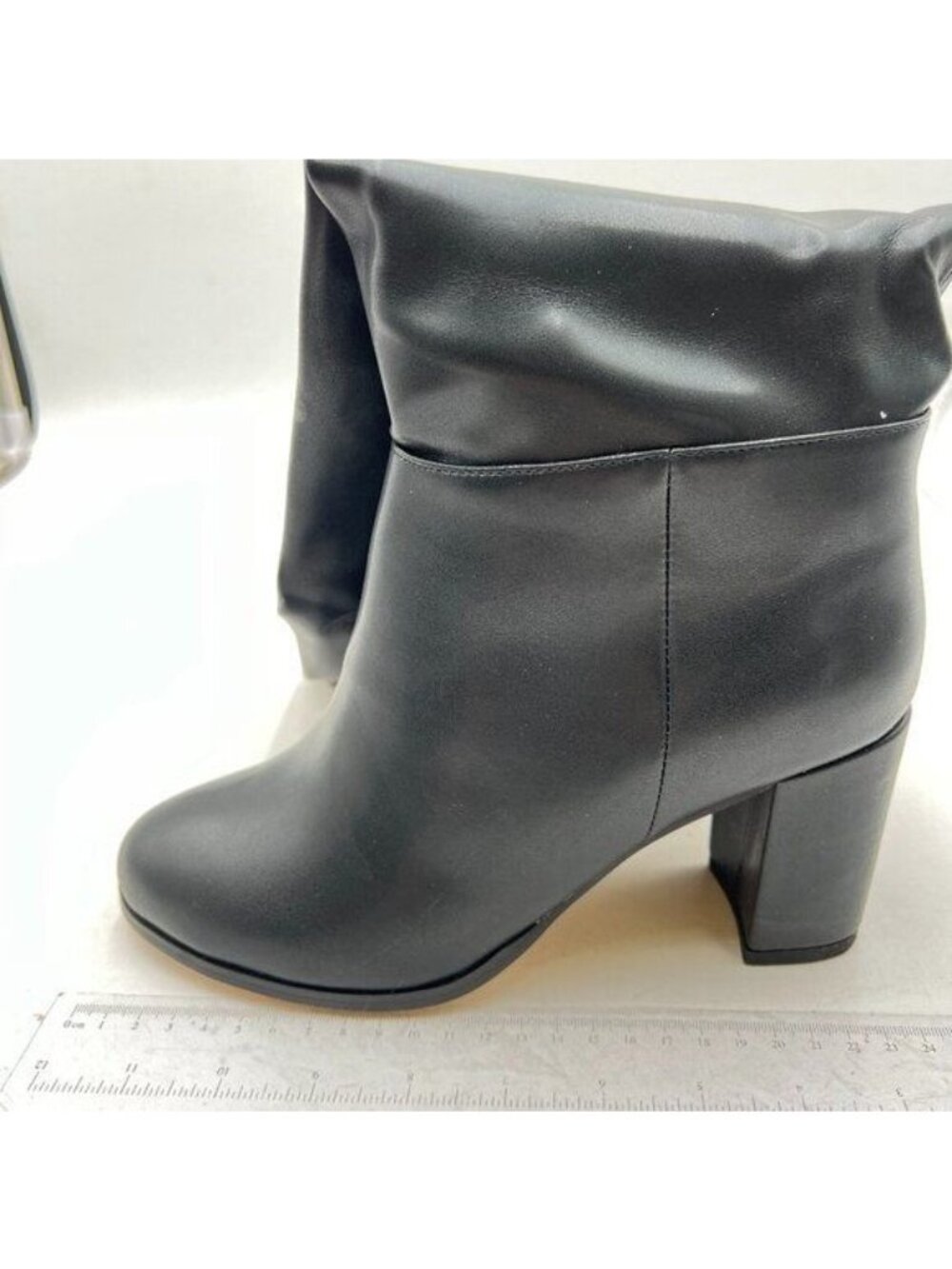 Knee High Boots for Women Chunky Heel Pointed Toe Boots Side Zipper Long Boots